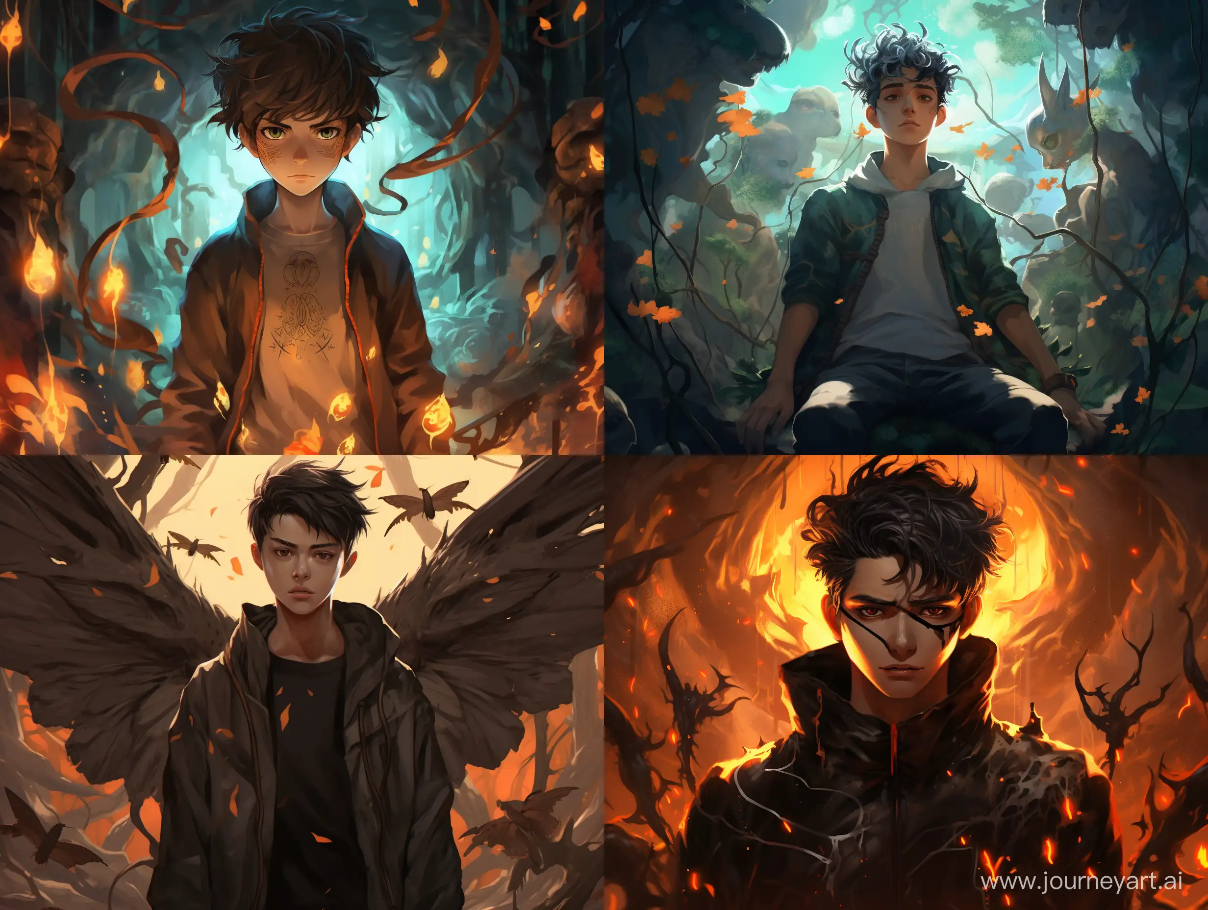 Create an anime character like Jack Hanma, who returned to earth from the underworld, add a blessing to the illustration
