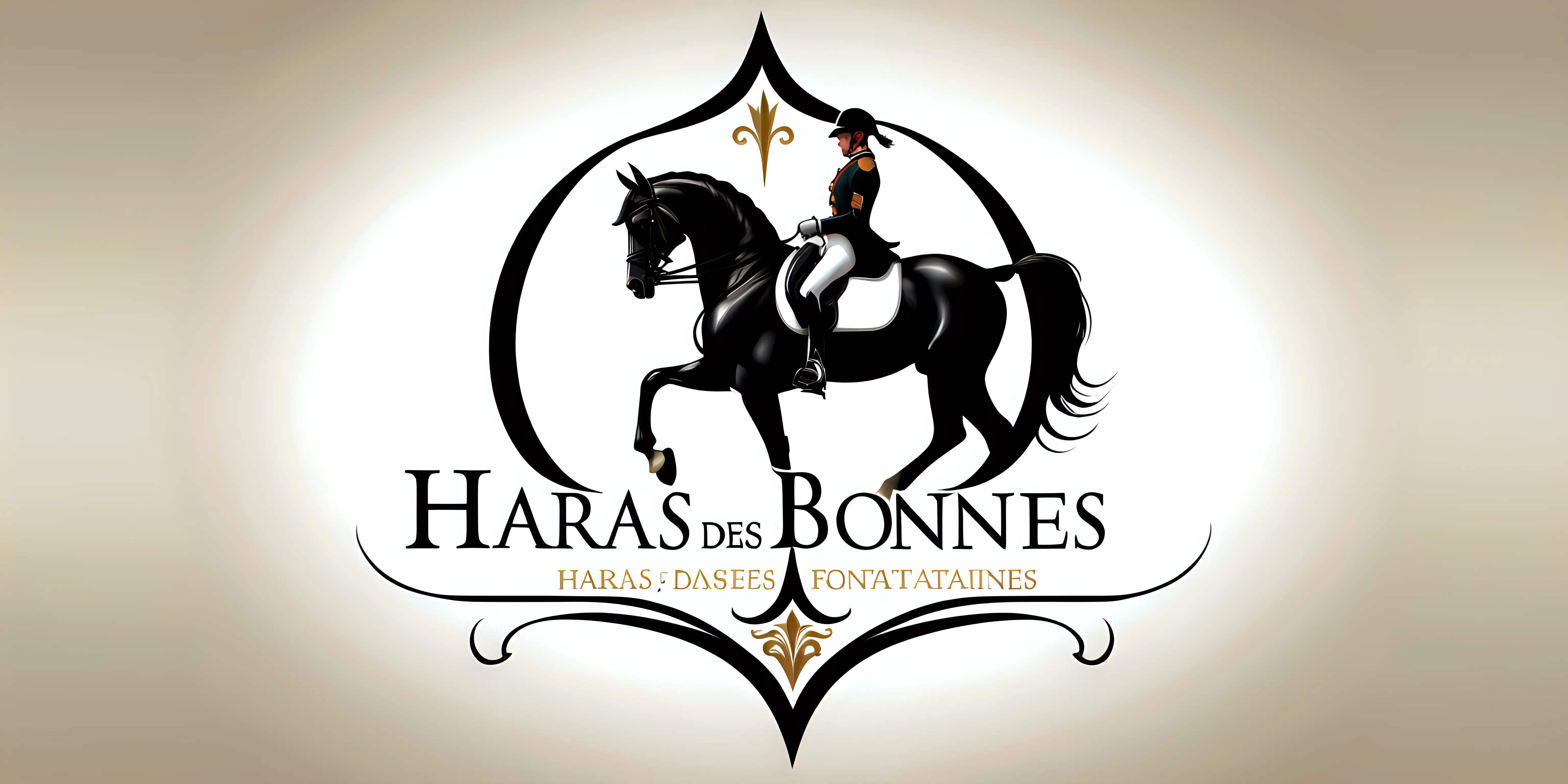 Elegant Dressage Horse Logo for Haras des Bonnes Fontaines