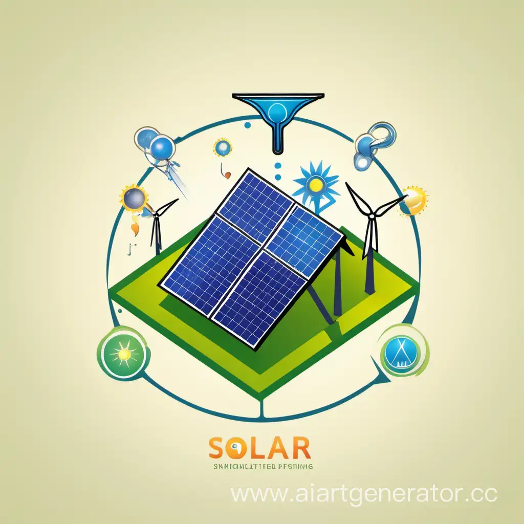 Draw a logo where a smart field is depicted, and everything operates on solar energy.