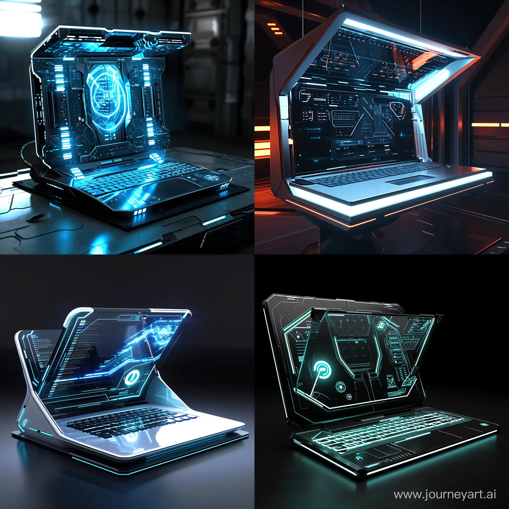 Futuristic laptop, impossible shapes, artstation, DeviantArt, science fiction  --v 6