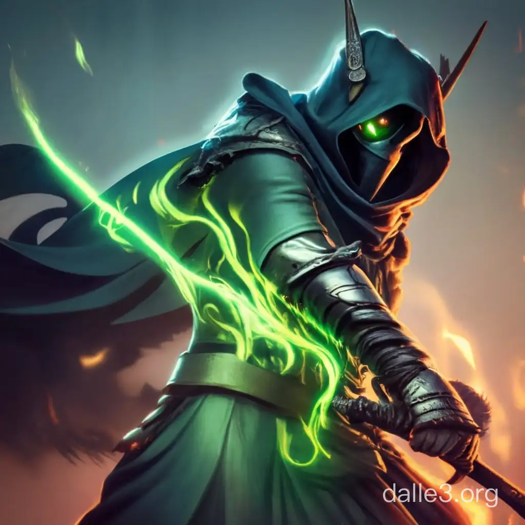 Ethereal Kenku Bladesinger Shadowed Attack with Green Flame Sword ...