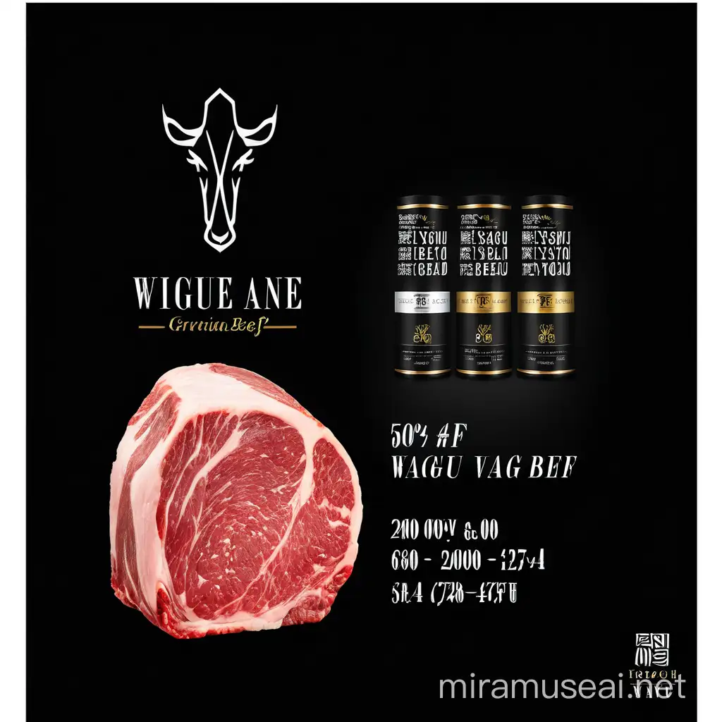 Design a high end wagyu beef brand and package 