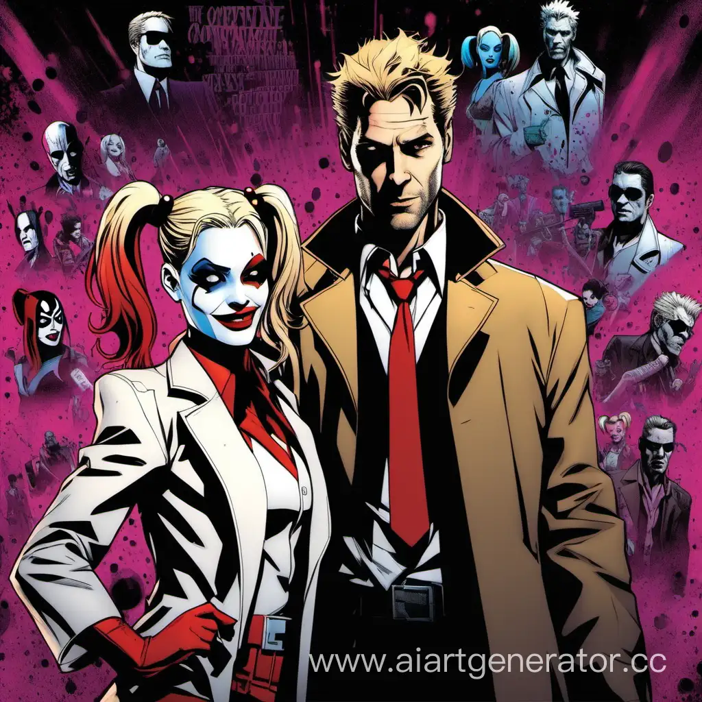 John Constantine with Harley Quinn the matrix