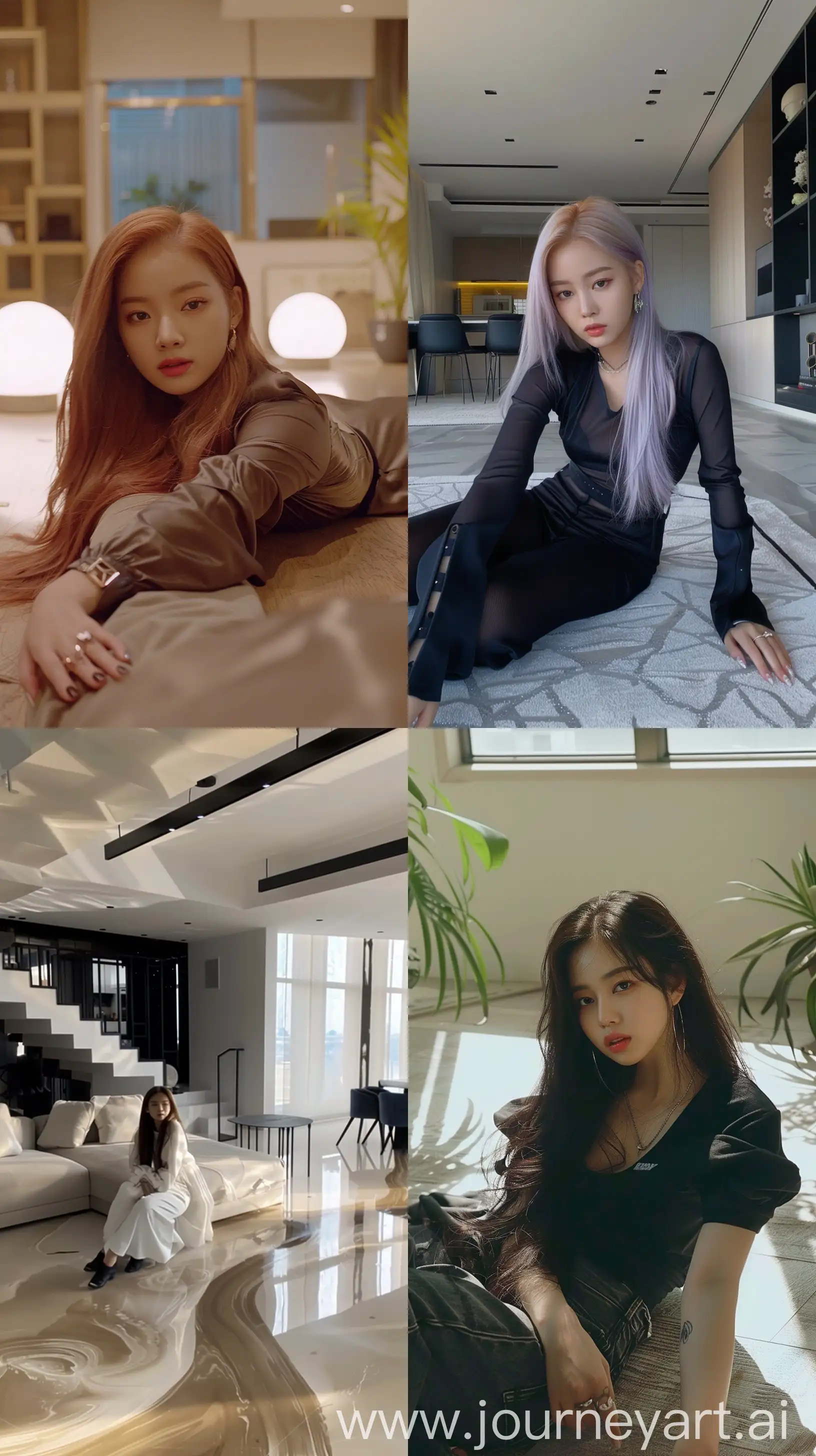 Chic-Blackpinks-Jennie-Posing-on-Modern-Apartment-Floor