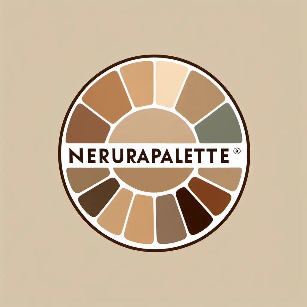 Create a 2D logo for NeuralPalette Studios, an Etsy shop that sells artful art products. Colors should be earthy tones such as brown and beige and graphic should resemble an artist's paint palette.