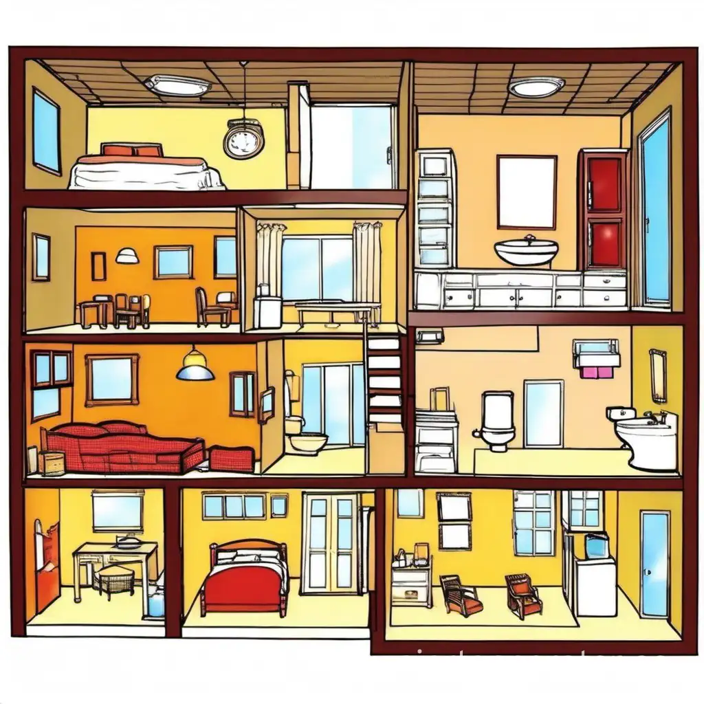 Animated-CrossSectional-House-Drawing-for-Childrens-Lesson