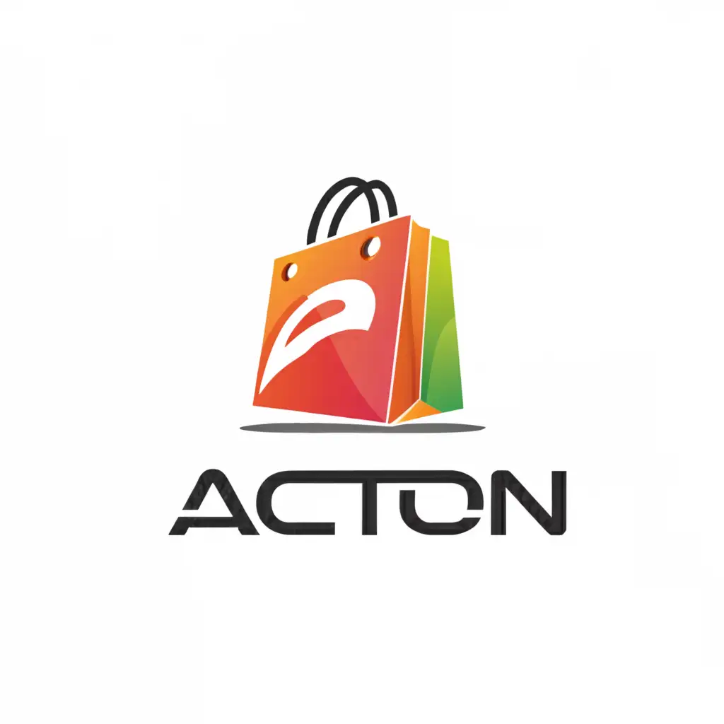 a logo design,with the text "ACTION", main symbol:shop,Moderate,be used in Retail industry,clear background