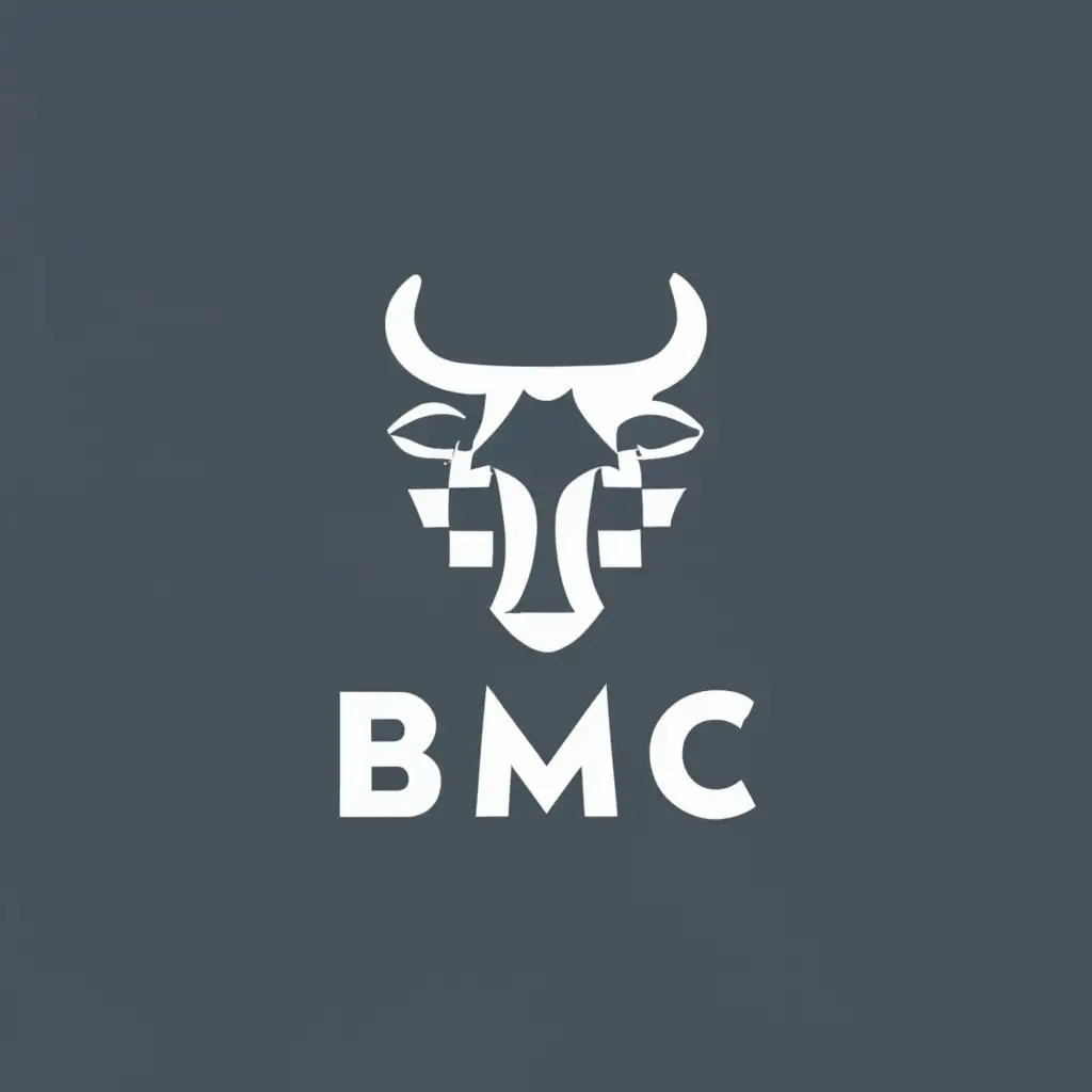 logo, Bull, Chess knight, with the text "BMC Enterprises", typography