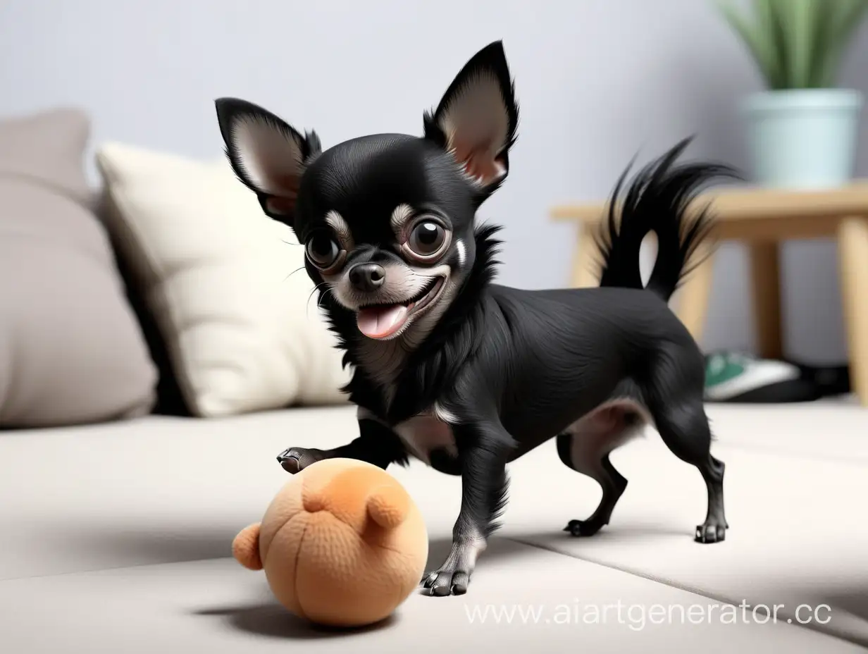 Playful-Black-Chihuahua-Jumping-with-Plush-Toy