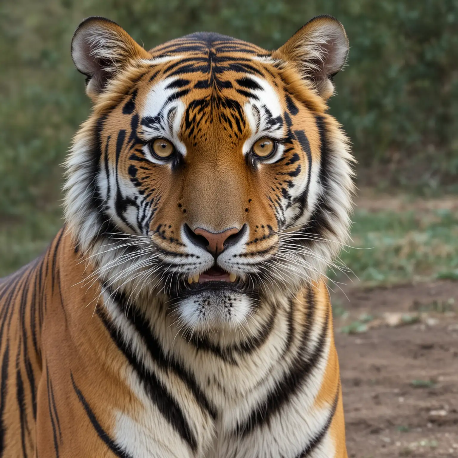 Closeup of a Majestic Tiger in Natural Habitat