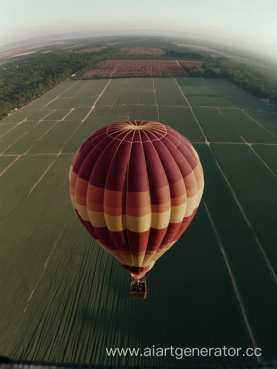 Hot-Air-Balloon-Soaring-in-Clear-Sky