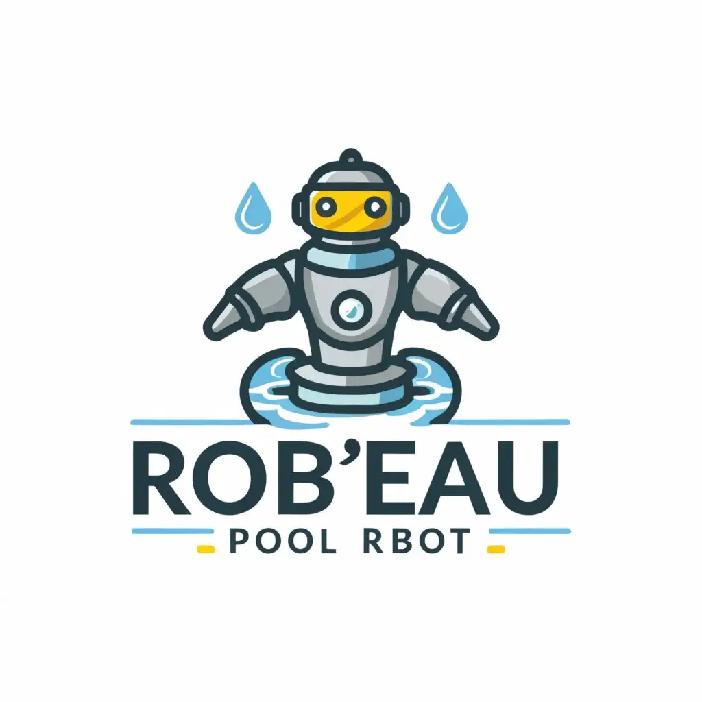 a logo design,with the text "rob'eau
Pool robot", main symbol:rob'eau,Moderate,be used in Technology industry,clear background