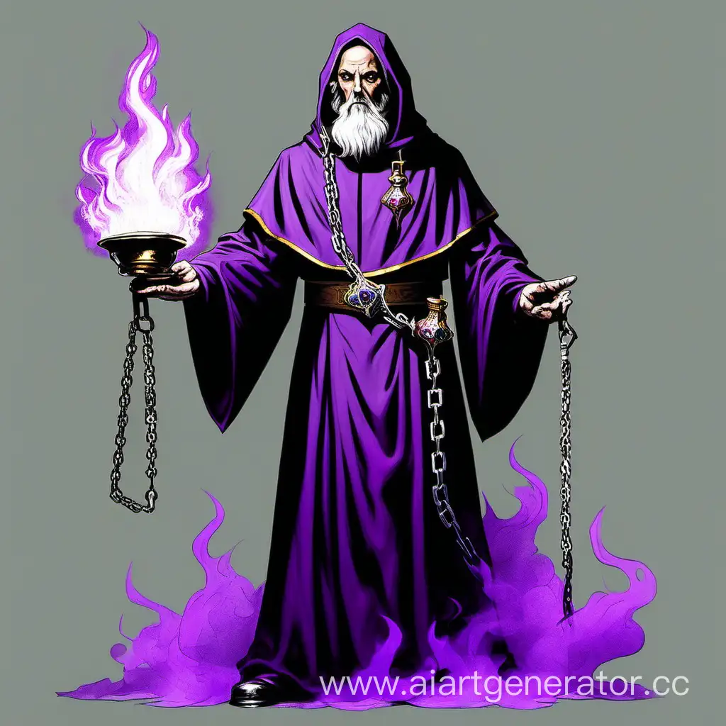 Fantasy-Priest-with-Censer-and-Sword-in-Gray-Cassock