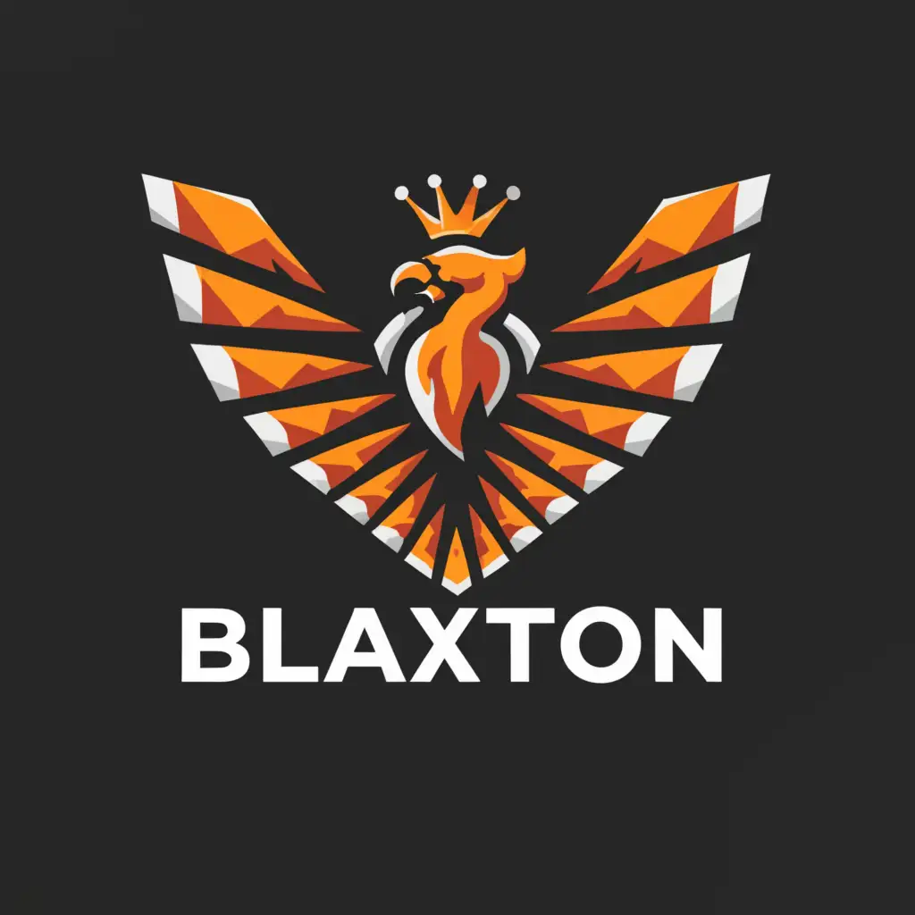 a logo design,with the text "BLAXTON", main symbol:phoenix bird, crown,Moderate,be used in Construction industry,clear background