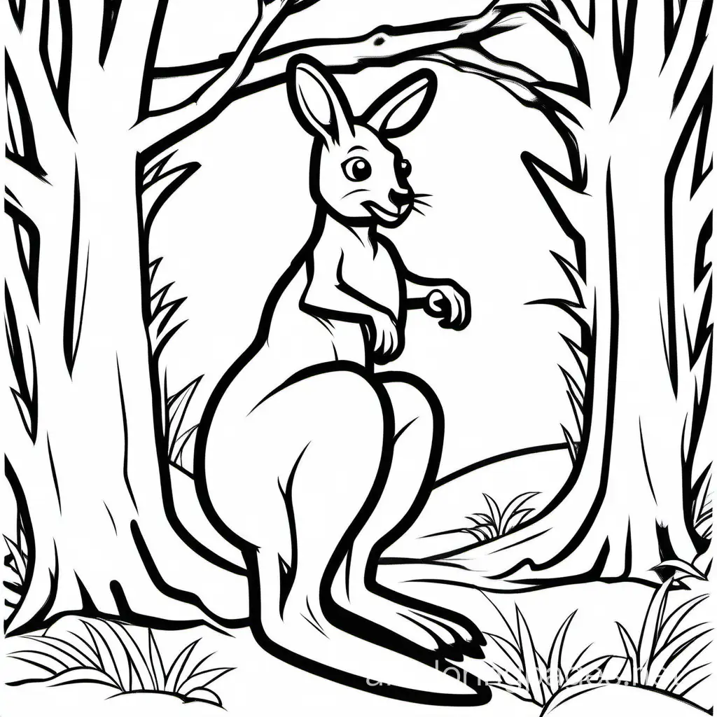 Kangaroo-Boxing-Coloring-Page-Black-and-White-Line-Art-for-Kids