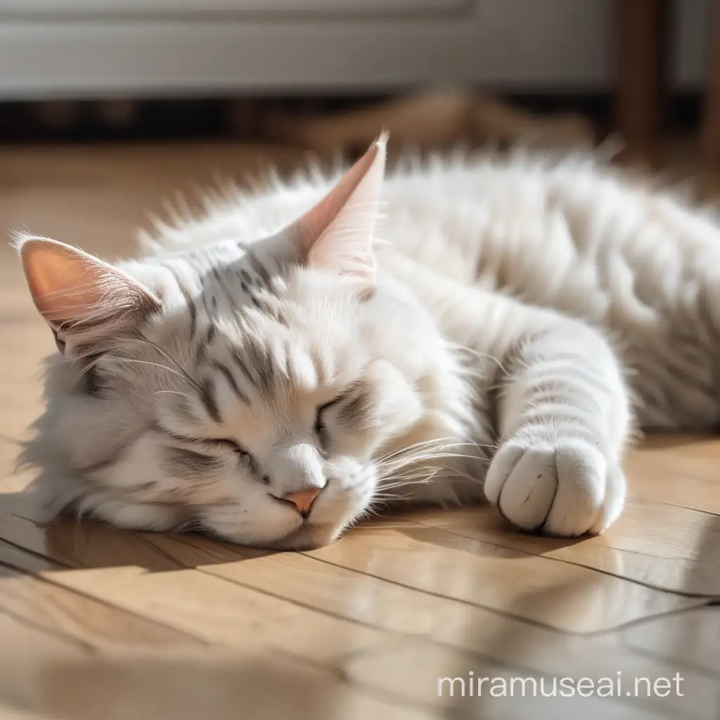 Sleeping Cat on the Floor
