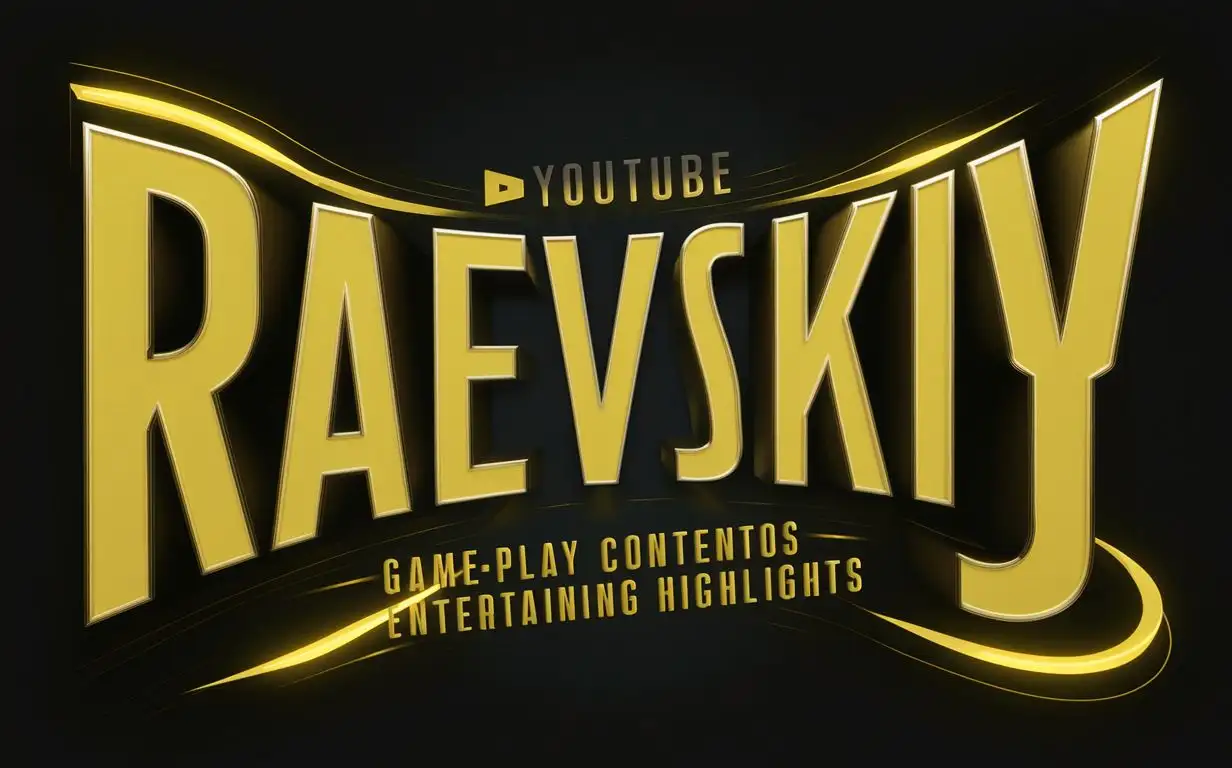 Шапка для ютуб канала в желто черных тонах. с названием Raevskiy, Канал про игры и нарезки