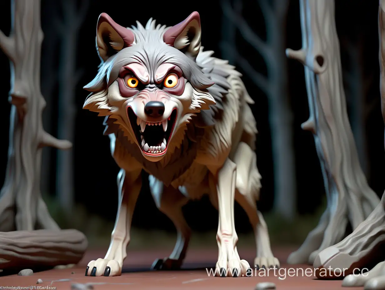 frightened wolf 