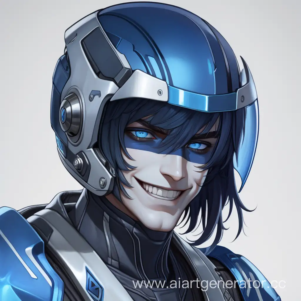 Smiling-BlueSkinned-Motorcyclist-in-Futuristic-Attire-with-Fangs