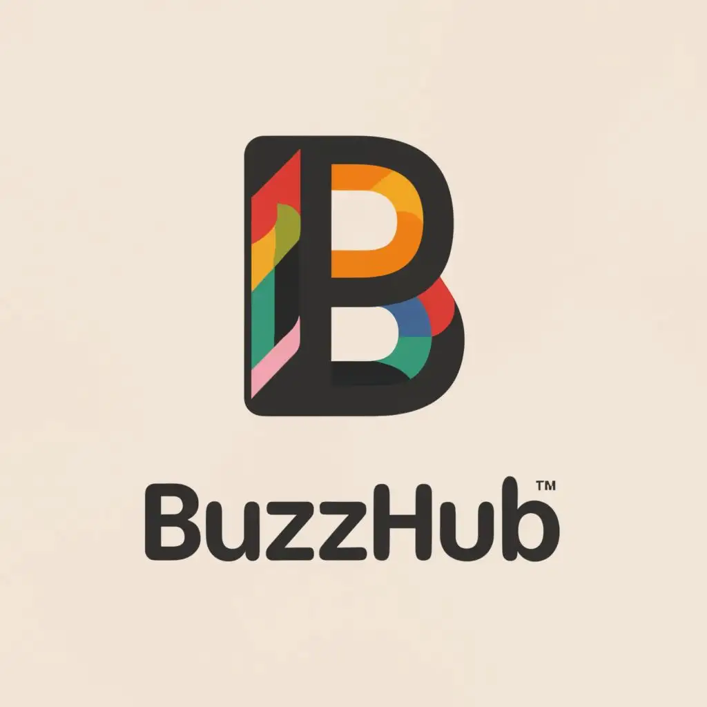 logo, B inside a notification, with the text "Buzzhub", typography