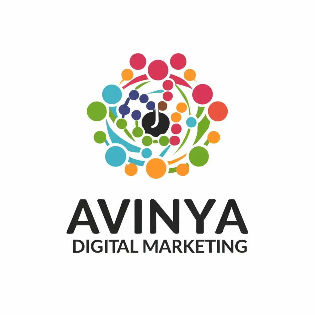 a logo design,with the text "Avinya Digital marketing", main symbol:network Marketing,Minimalistic,clear background