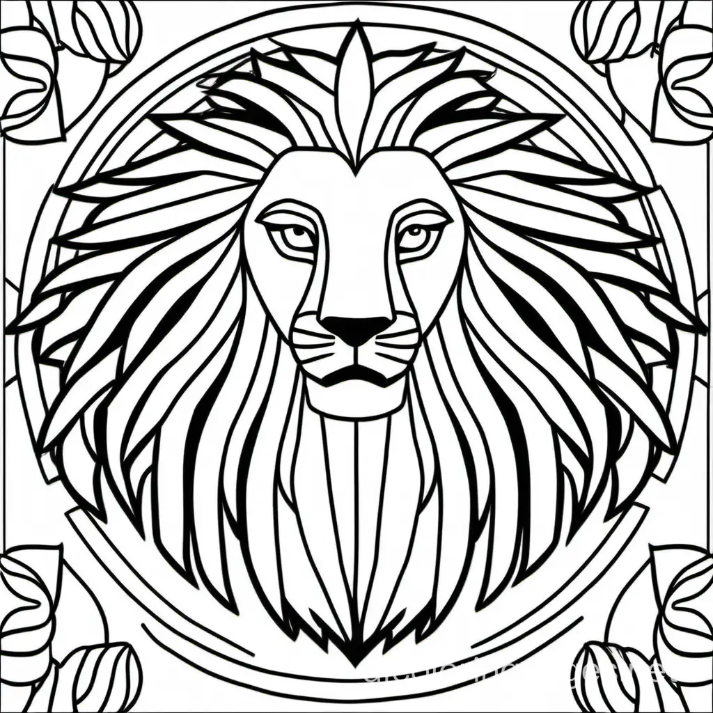 Simple-Lion-Coloring-Page-for-Young-Children