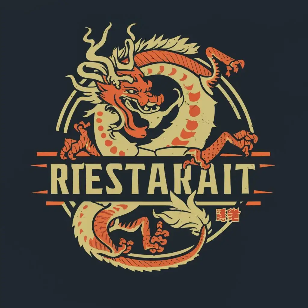 logo, Chinese dragon, with the text "镇堂子", typography, be used in Restaurant industry
