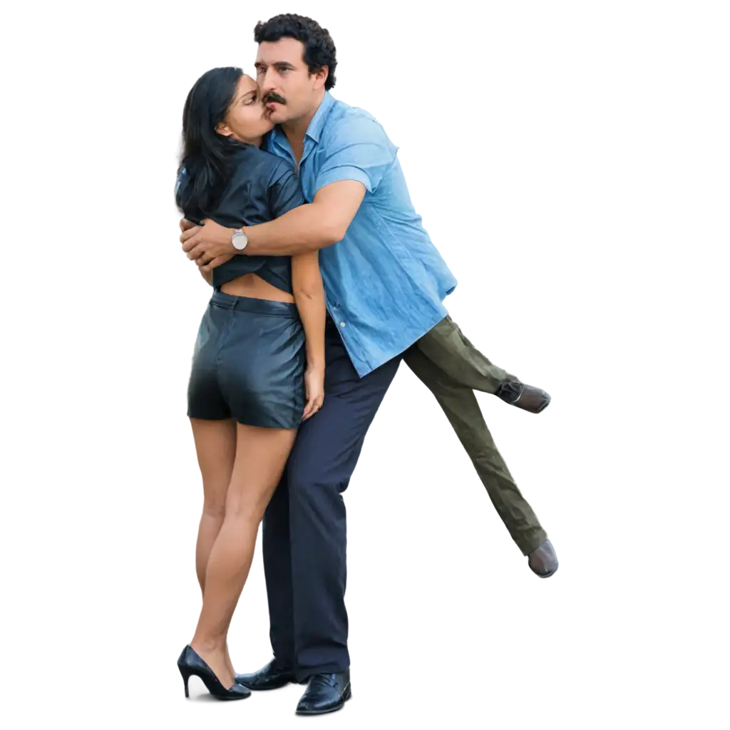 Pablo Escobar picks up a beautiful girl in his arms