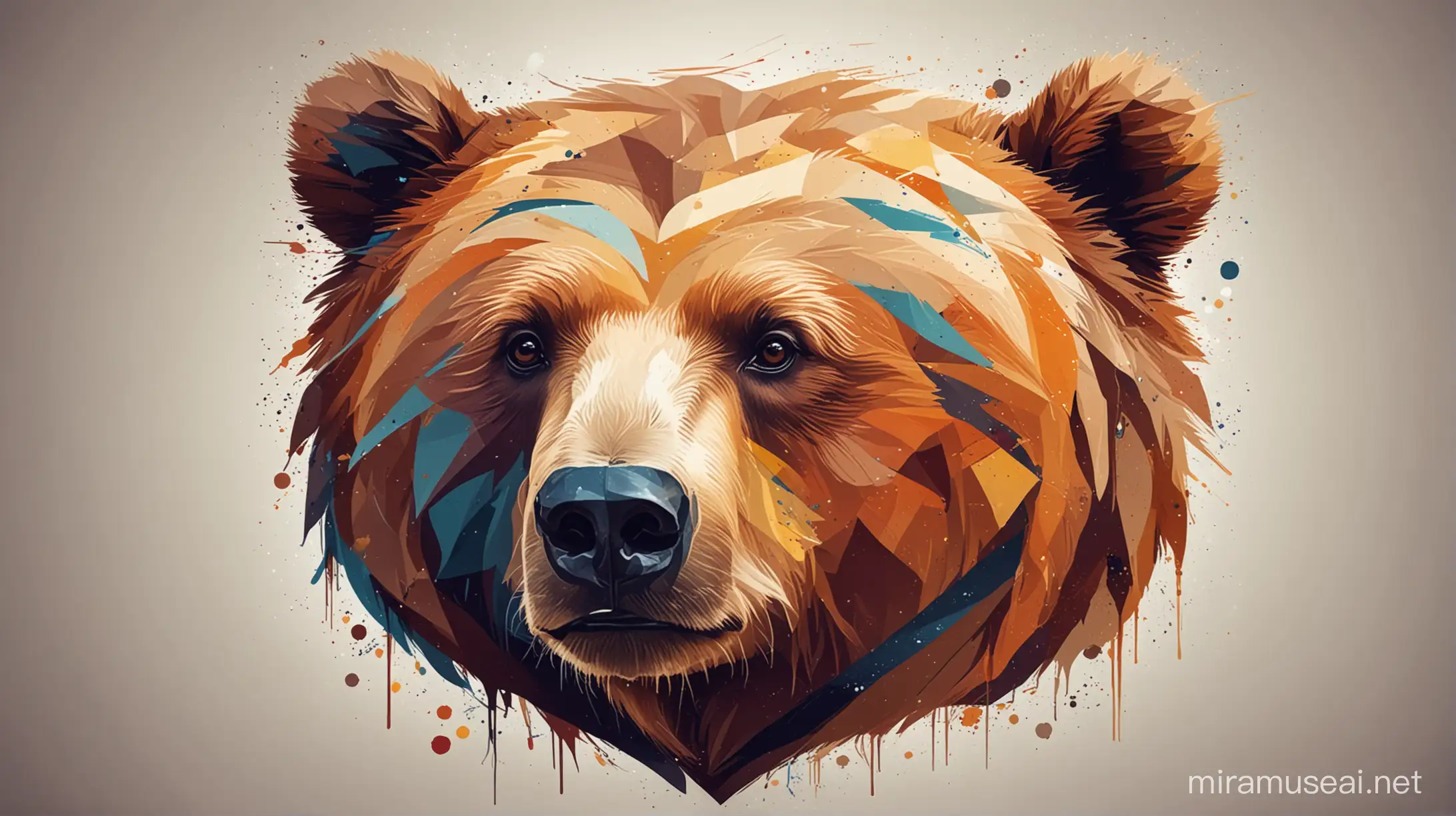 Vibrant Abstract Bear Design Illustration
