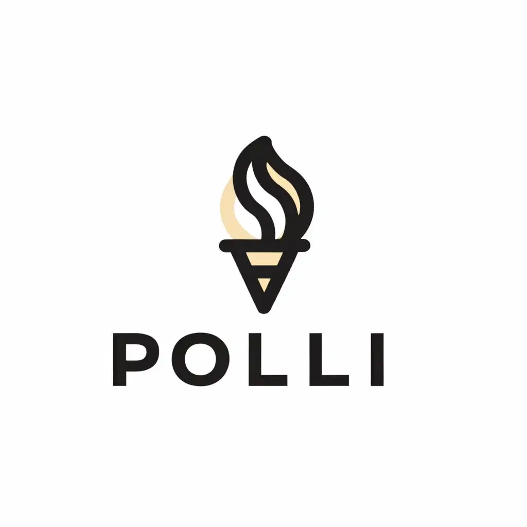 LOGO-Design-For-Polli-Minimalistic-Ice-Cream-Symbol-for-Restaurant-Industry