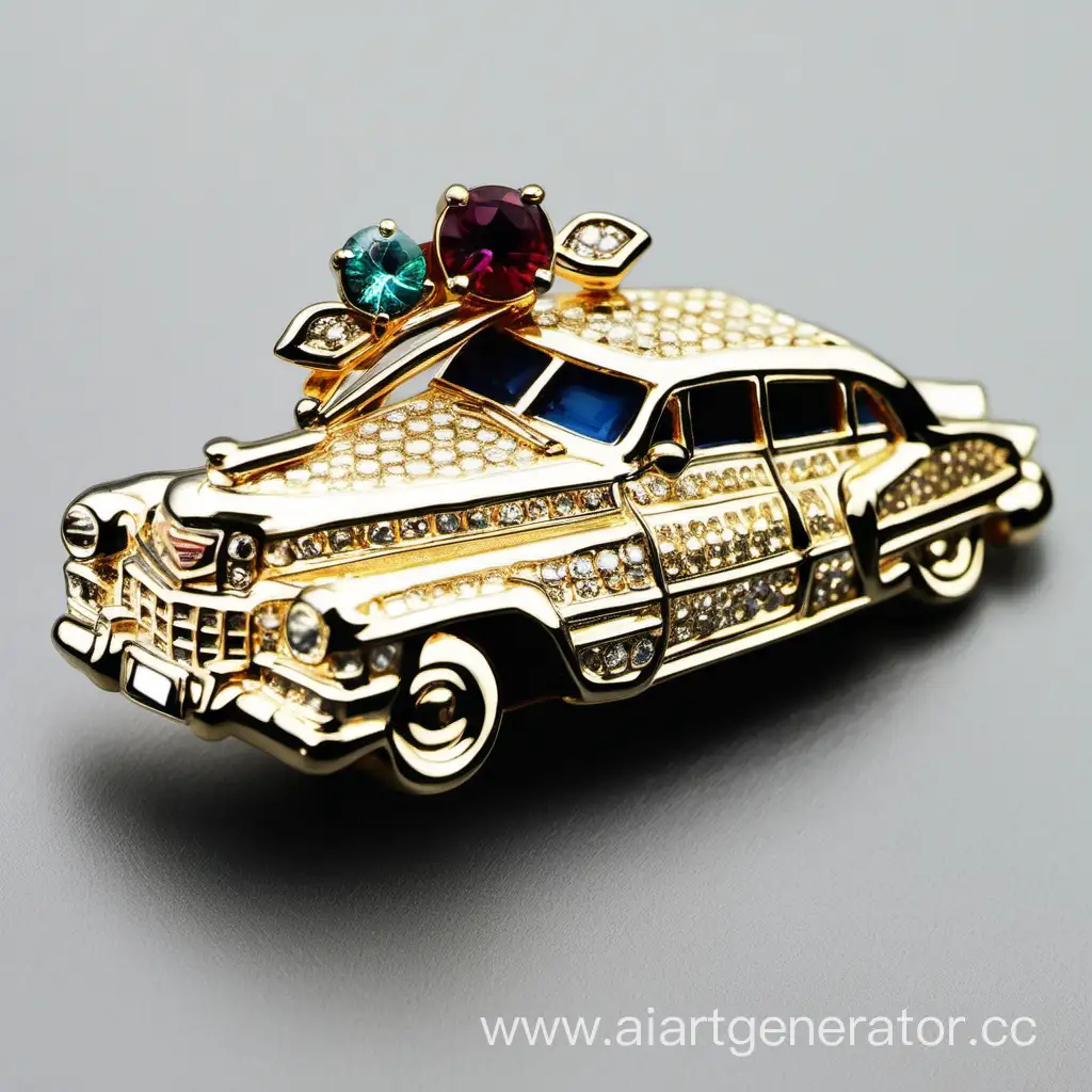 Luxurious-Cadillac-and-Constellation-Brooch-Jewelry-Display