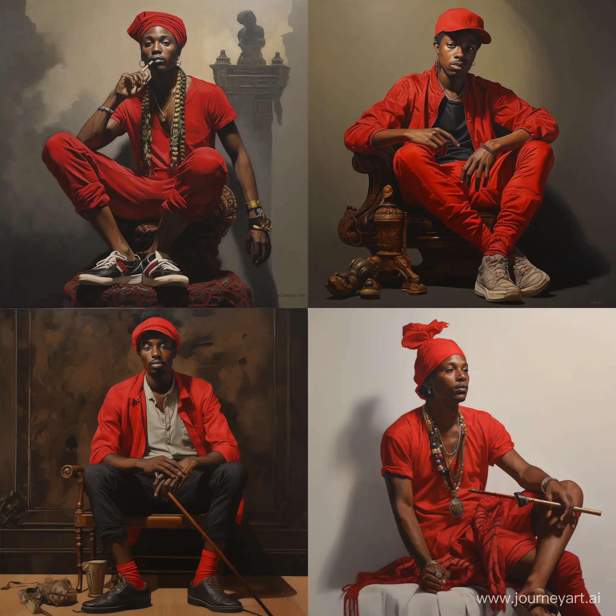 Saci-Perere-Unique-OneLegged-Black-Man-Smoking-a-Pipe-in-Red-Cap