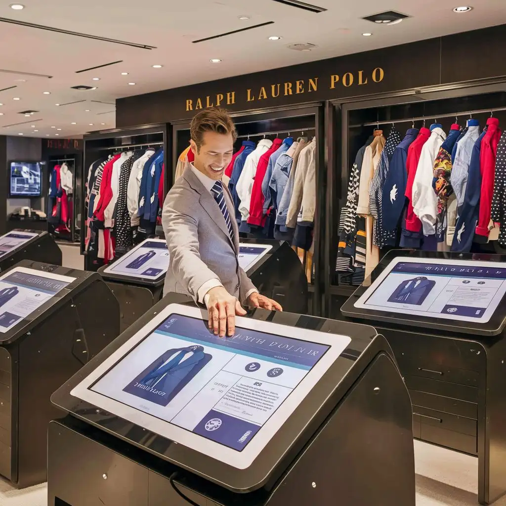 RFID Integration: Embed RFID tags into all Ralph Lauren Polo merchandise in the store. The touchscreens in the trial rooms  should have RFID readers to detect these tags when customers pick up items.