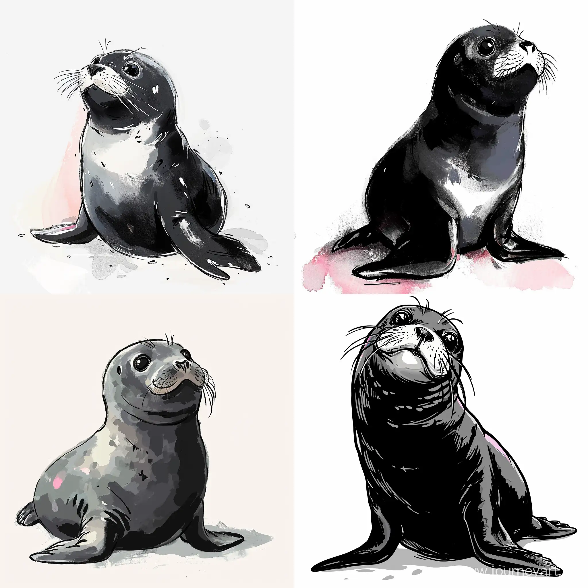 Adorable-Baby-Arctic-Seal-Illustration-in-Eve-Ventrue-Style
