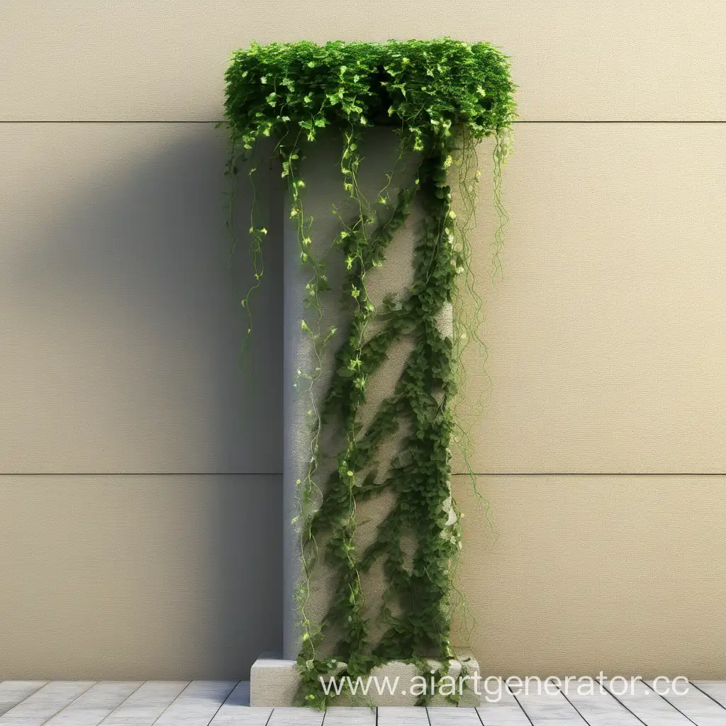 Lush-Green-Wall-Vegetation-Vibrant-Column-of-Natures-Beauty