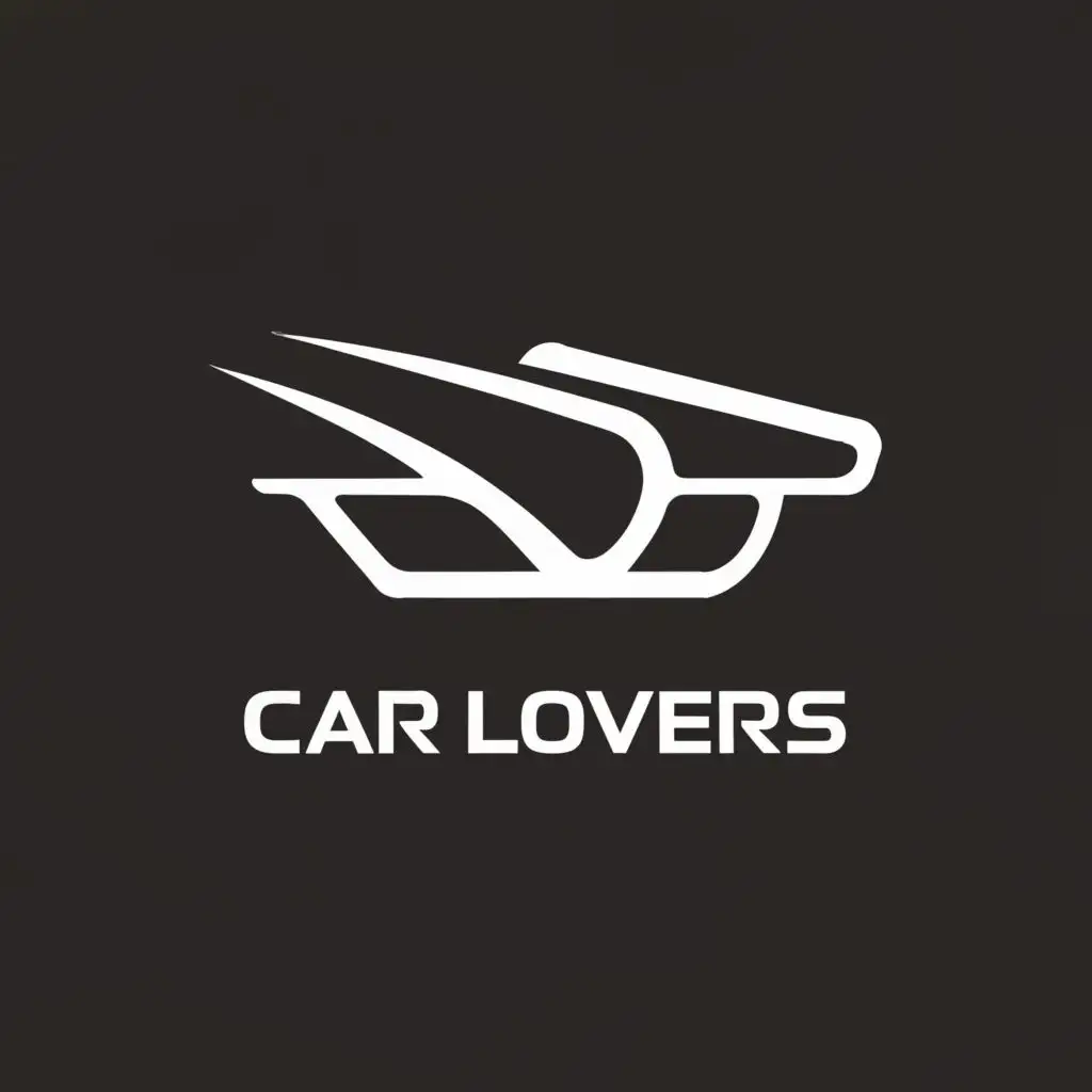 a logo design,with the text "CAR LOVERS", main symbol:CAR WITH DS LOGO,Minimalistic,be used in Entertainment industry,clear background