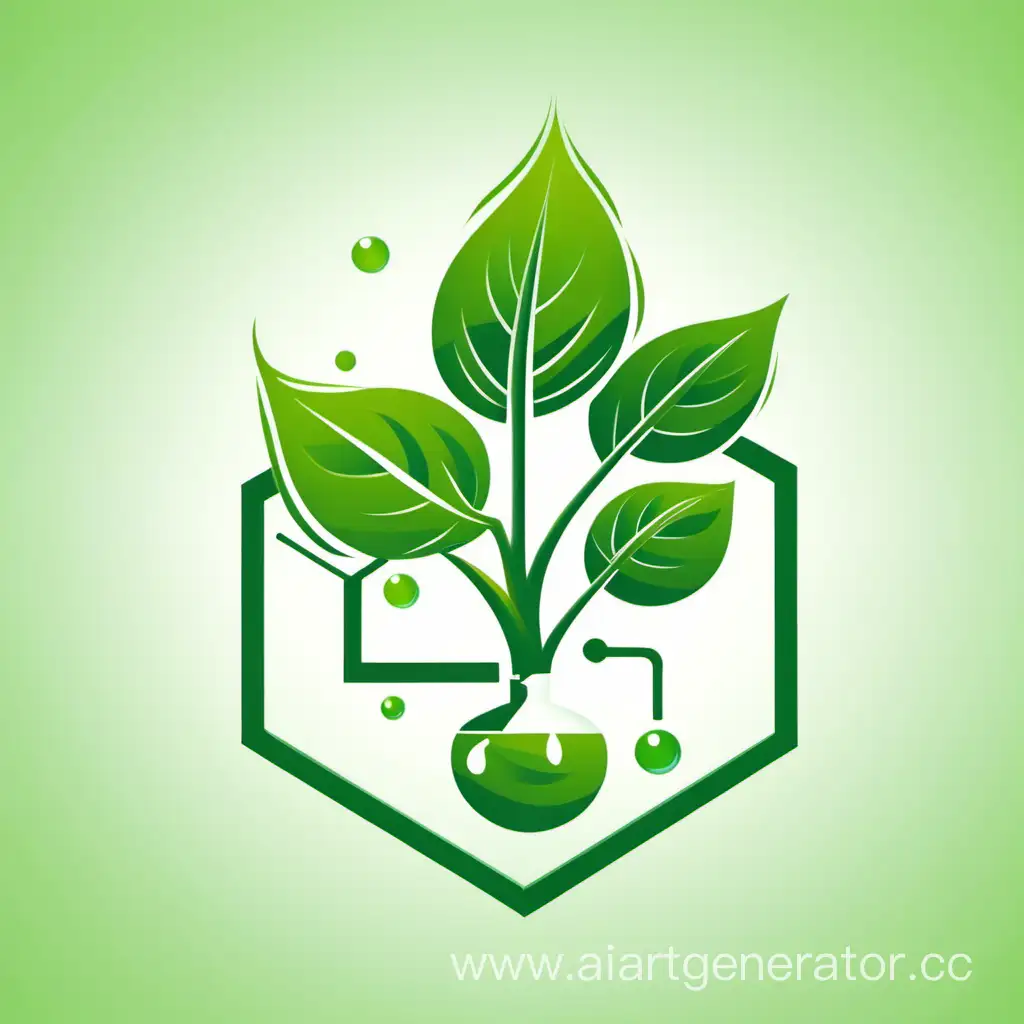 логотип с химией растений
