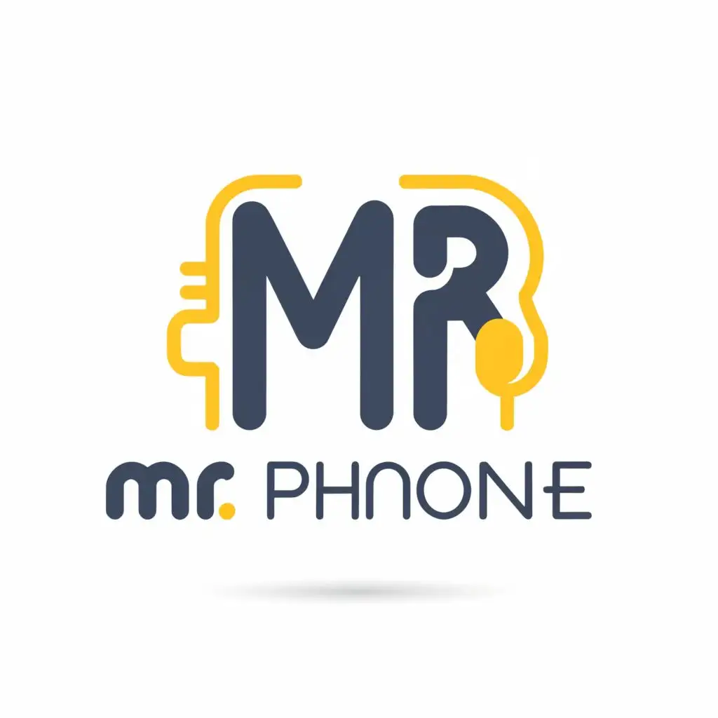 logo, MR, with the text "MR
PHONE", typography, be used in Internet industry