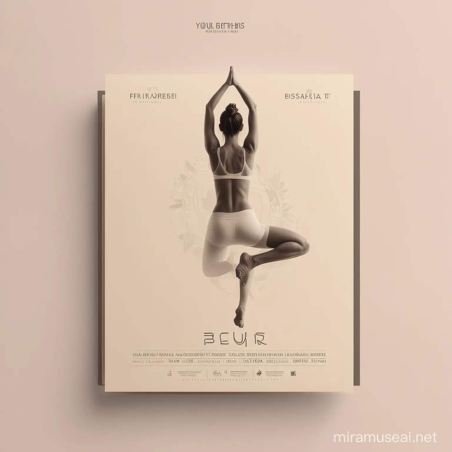 Minimalist Yoga Flyer with Serene Woman Practicing Poses