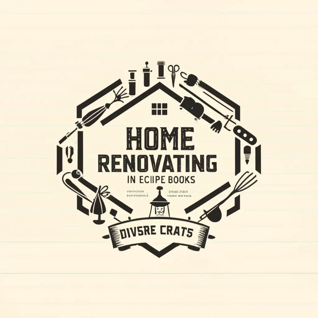 LOGO-Design-For-CraftMastery-Iconic-Octagon-Emblem-for-Home-Renovations-Cooking-Sewing-and-Recipes