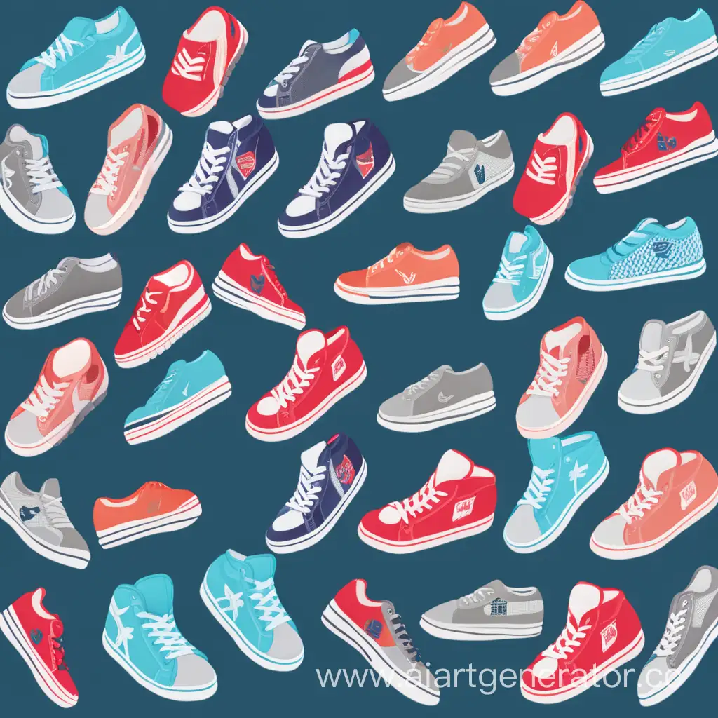 Colorful-Sneakers-Displayed-in-Vibrant-Marketplace-Setting