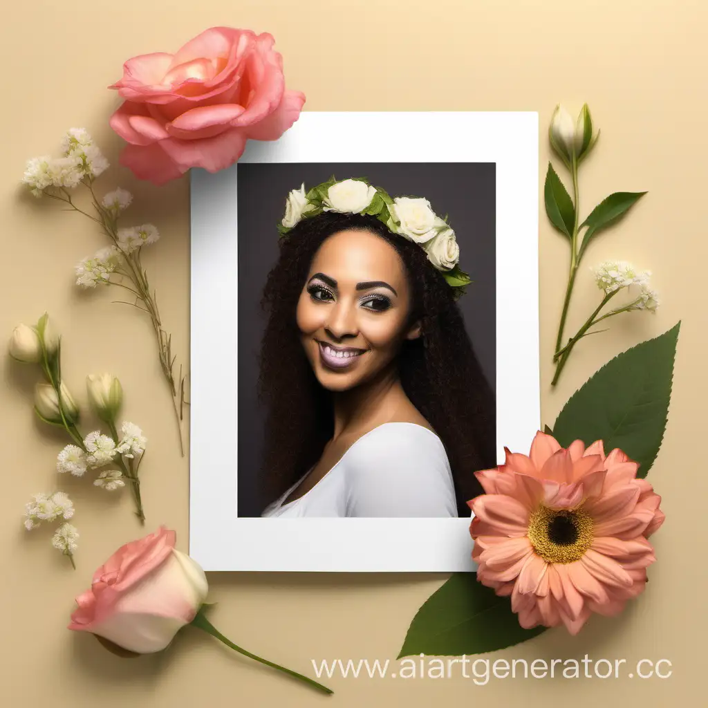 March-8th-Greeting-Card-with-Portrait-and-Floral-Surroundings