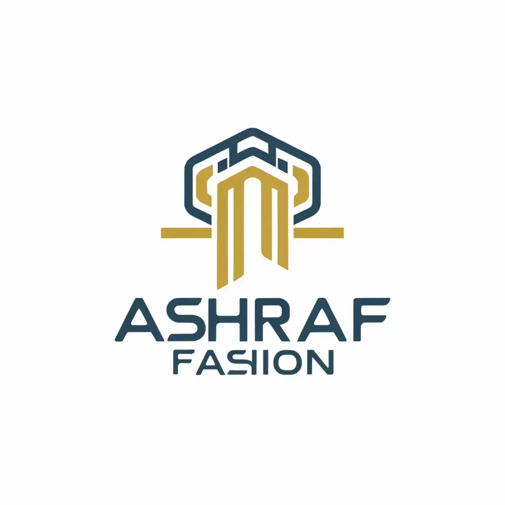 a logo design,with the text "Ashraf fashion", main symbol:shopping mall,Moderate,clear background