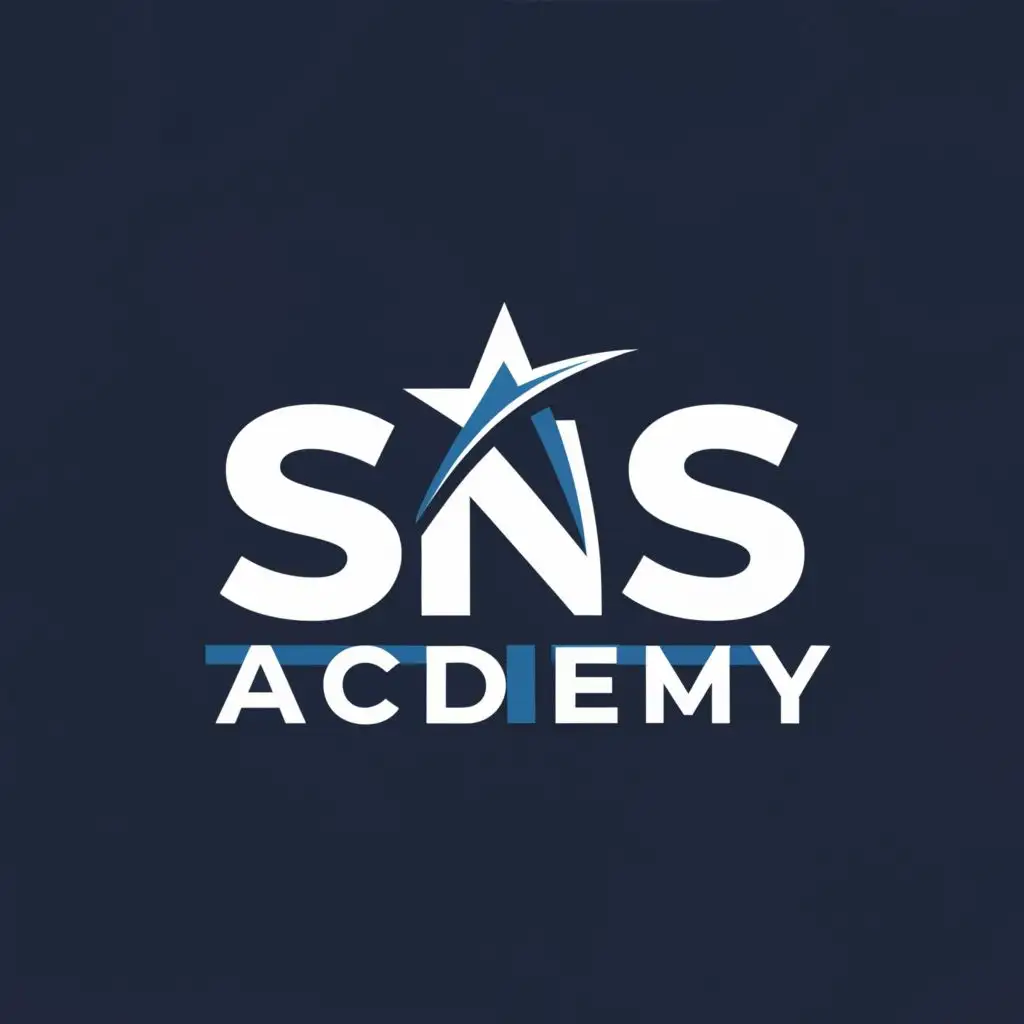 a logo design,with the text 'SNS ACADEMY', main symbol:SNS,Moderate,clear background, main color is red and dark blue