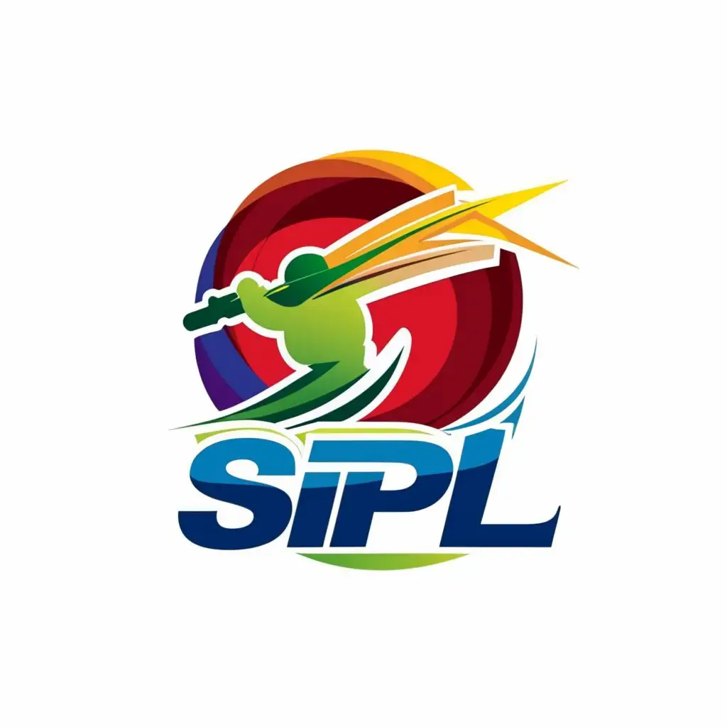 a logo design,with the text "SIPL", main symbol:Cricket, cricket and ball , energetic,  tri colour. No green,Moderate,clear background