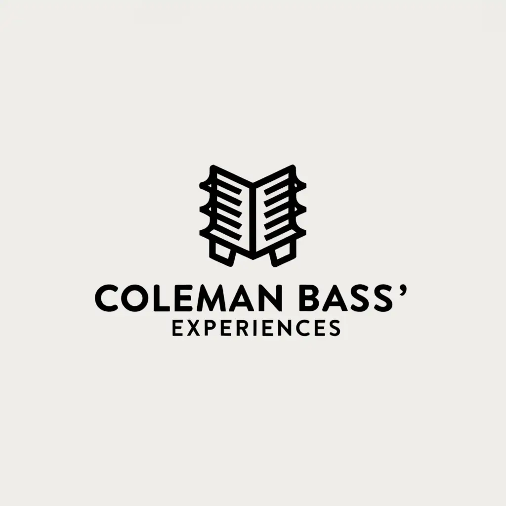 a logo design,with the text "Coleman Bass' Experiences", main symbol:book,Minimalistic,clear background