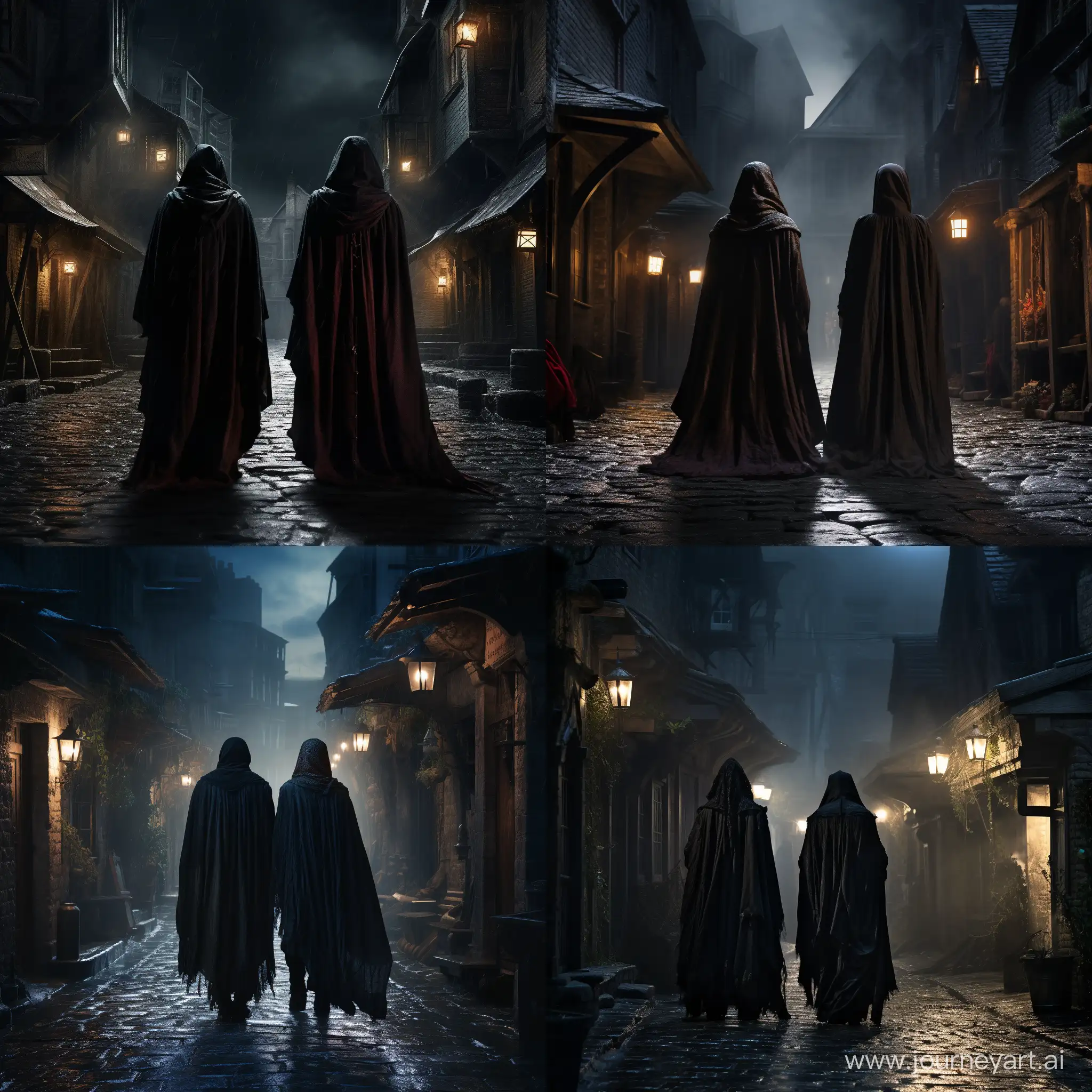 Mysterious-Cloaked-Figures-on-Medieval-Night-Street