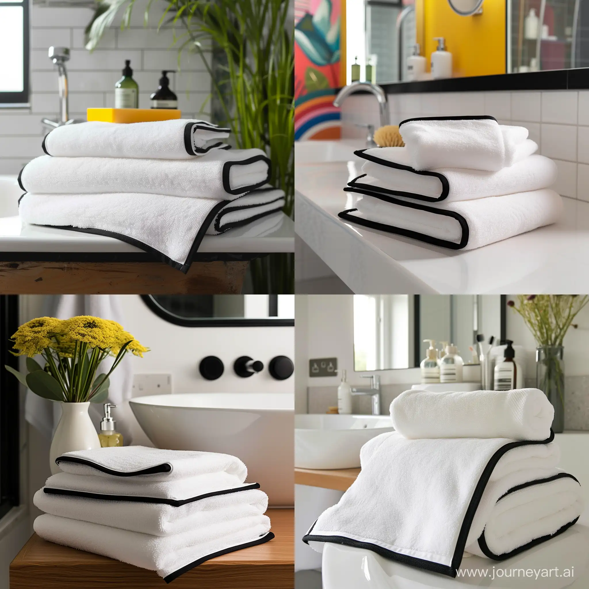 Modern-BlackEdged-Bath-Towels-in-Bright-Bathroom