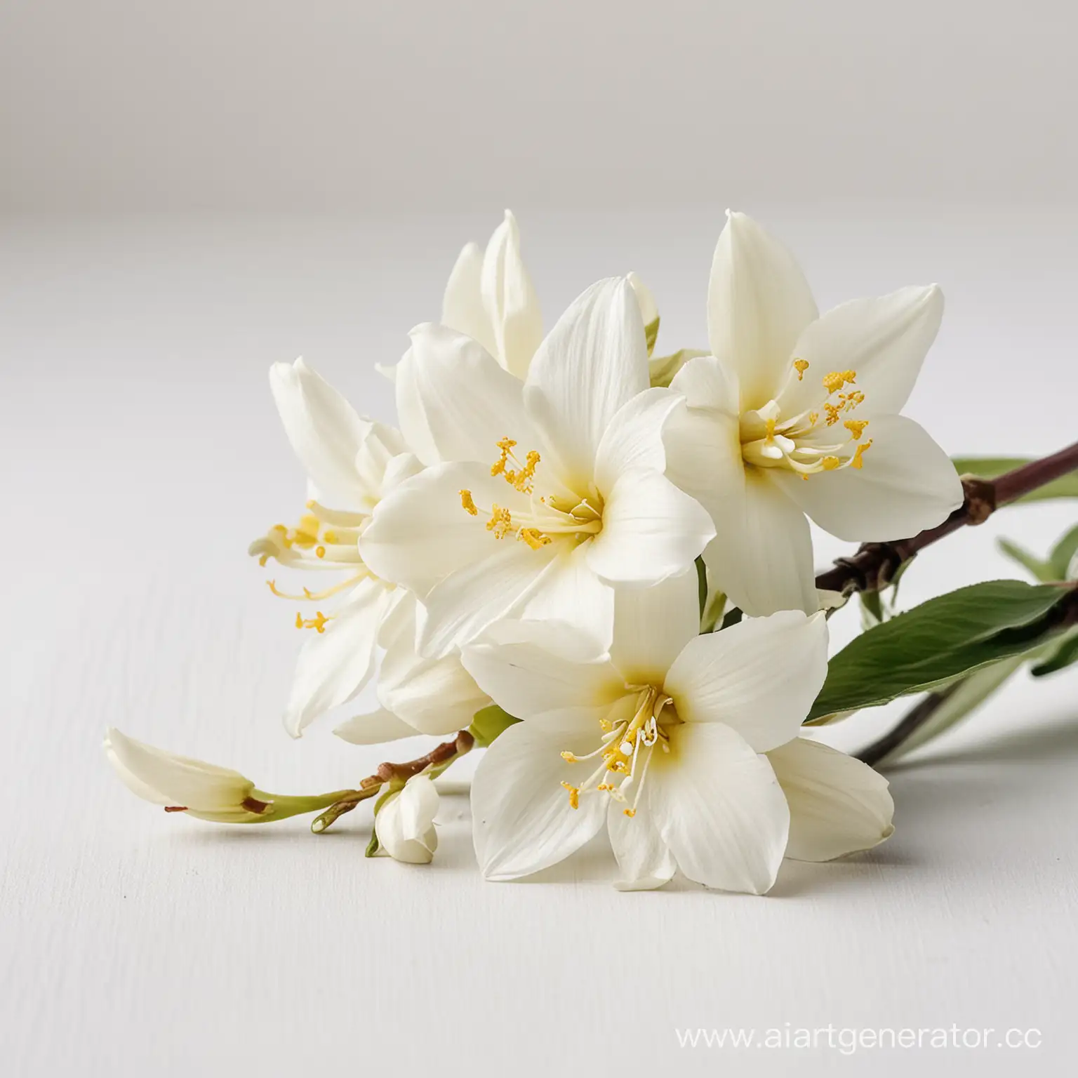 цветы ванили на белом фоне
