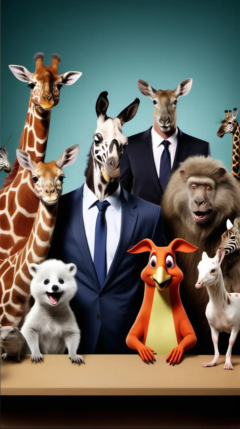 animal sitcom in a media background .hyper and ultra realistic